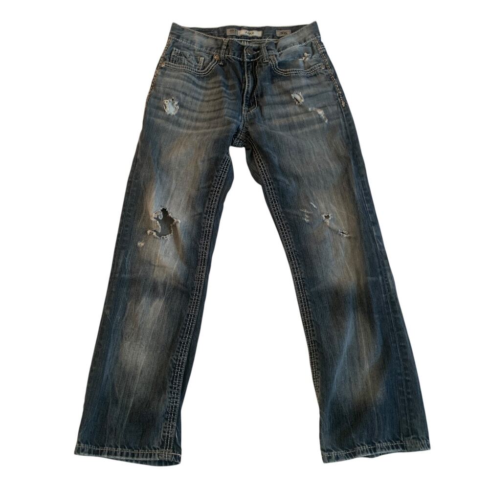 BKE Denim Men Size 30S Jake Straight Distressed Stitch Denim Jeans